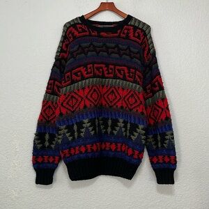 Vintage Obermeyer Colorful Chunky Grandpa Sweater